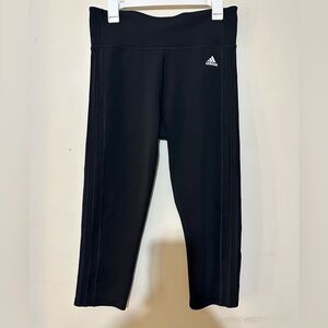 adidas All Black Climalite Women's Athletic Cropped Capri Leggings Size L (10)